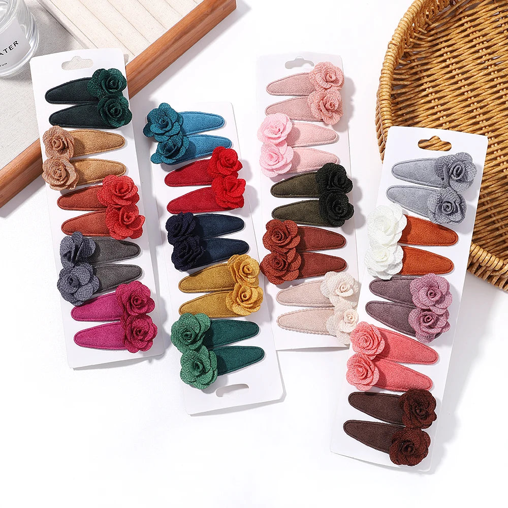 10 Pcs Cotton Alloy Hair Clips for Kids - Smarsty