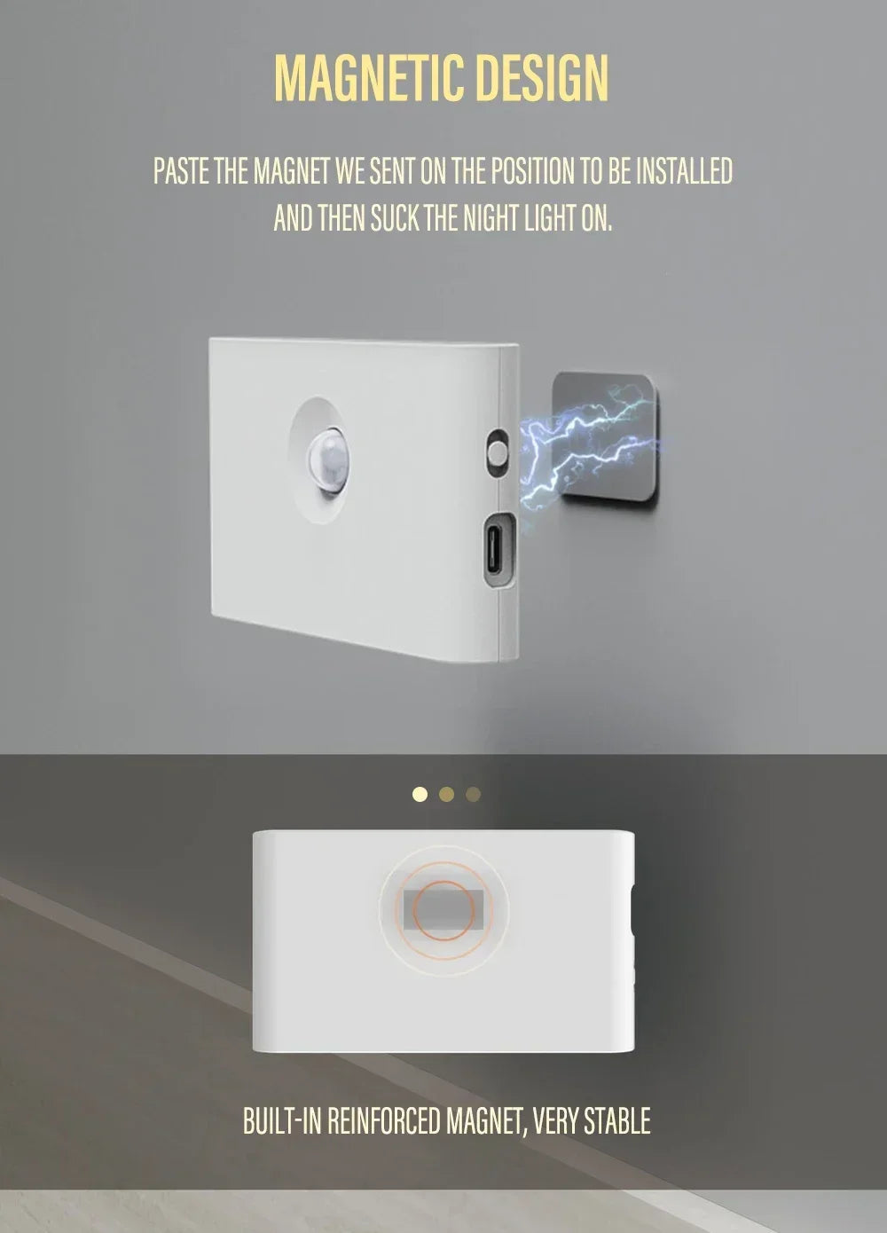 Intelligent Wooden Magnetic LED Night Light for Safety - Smarsty