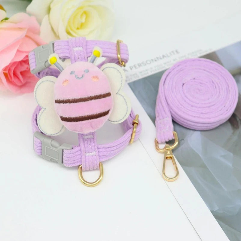 Adjustable Cat Dog Harness and Leash Set for Small Dogs - Smarsty