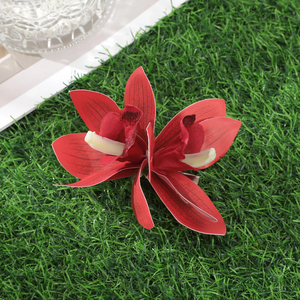 Bohemian Orchid Flower Hair Clips for Weddings - Smarsty