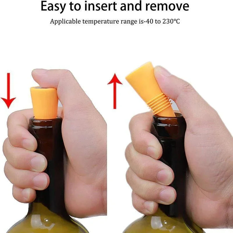 Silicone Wine Bottle Stopper Set for Leak Proof Sealing - Smarsty
