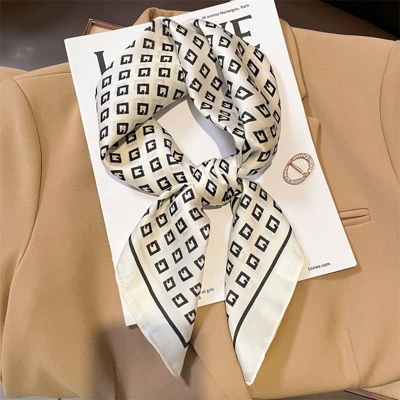 Luxury Silk Square Scarf Soft Satin Neck Hair Tie - Smarsty