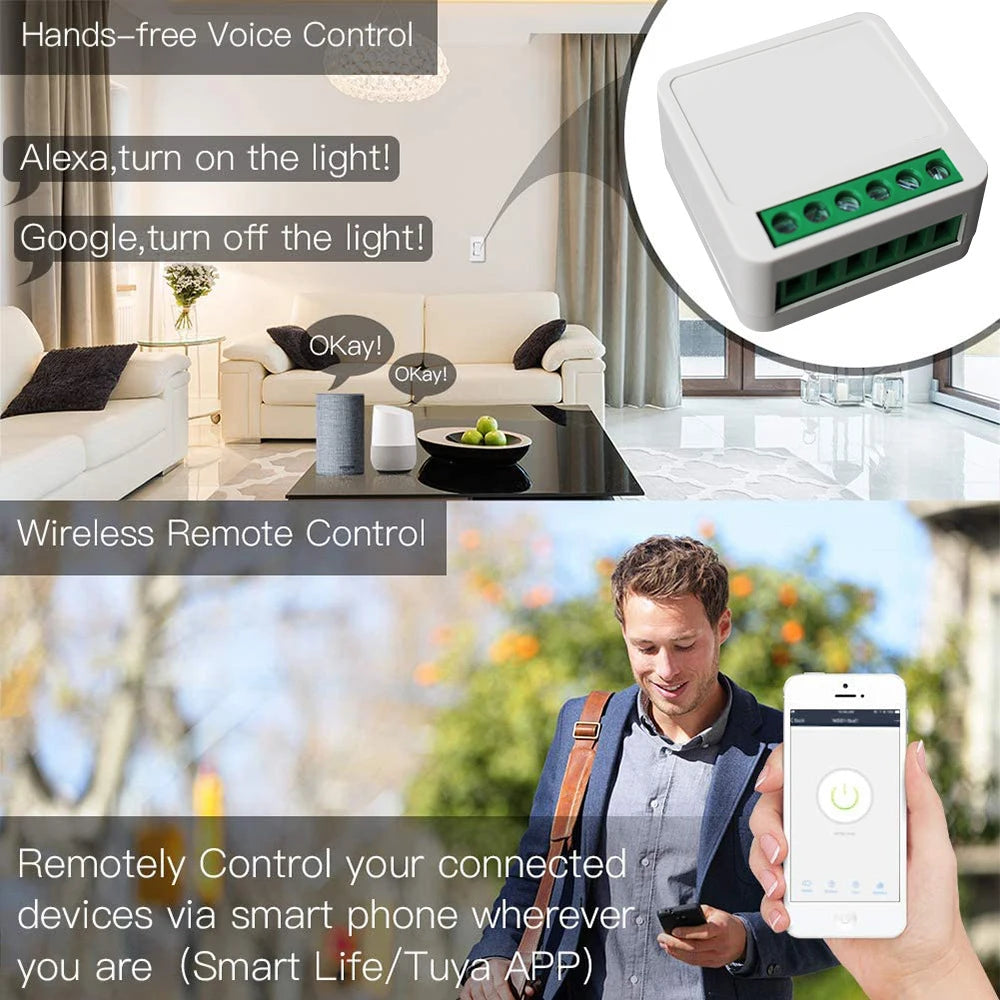 Tuya Mini 16A WiFi Smart Switch for Home Automation - Smarsty