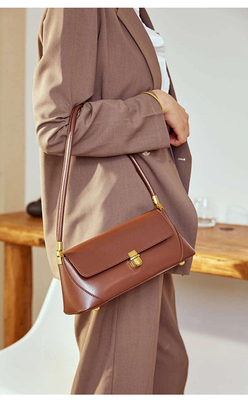 Lux Baguette Bag For Women Genuine Leather Shoulder - Smarsty