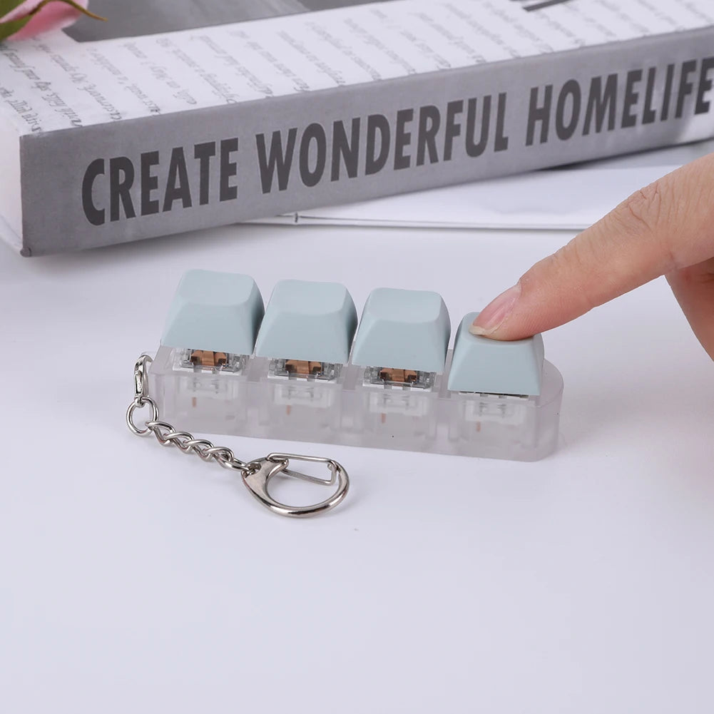 4 Keys Keyboard Keycaps Fidget Toy DIY Finger Keycaps Party Stress Relief Keyboard Caps Finger Button Fidget Decompression Toys - Smarsty