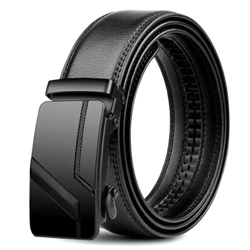 Men's Genuine PU Leather Belt with Metal Buckle - Smarsty