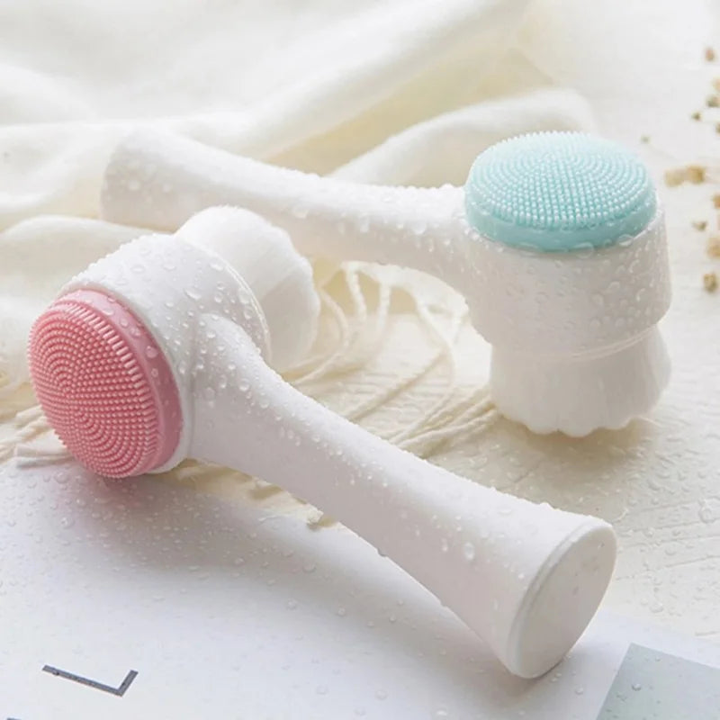 3D Double Sided Silicone Facial Cleansing Brush - Smarsty