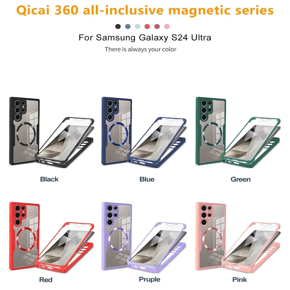 Smarsty 360 Degree Shockproof MagSafe Case Transparent Cover -