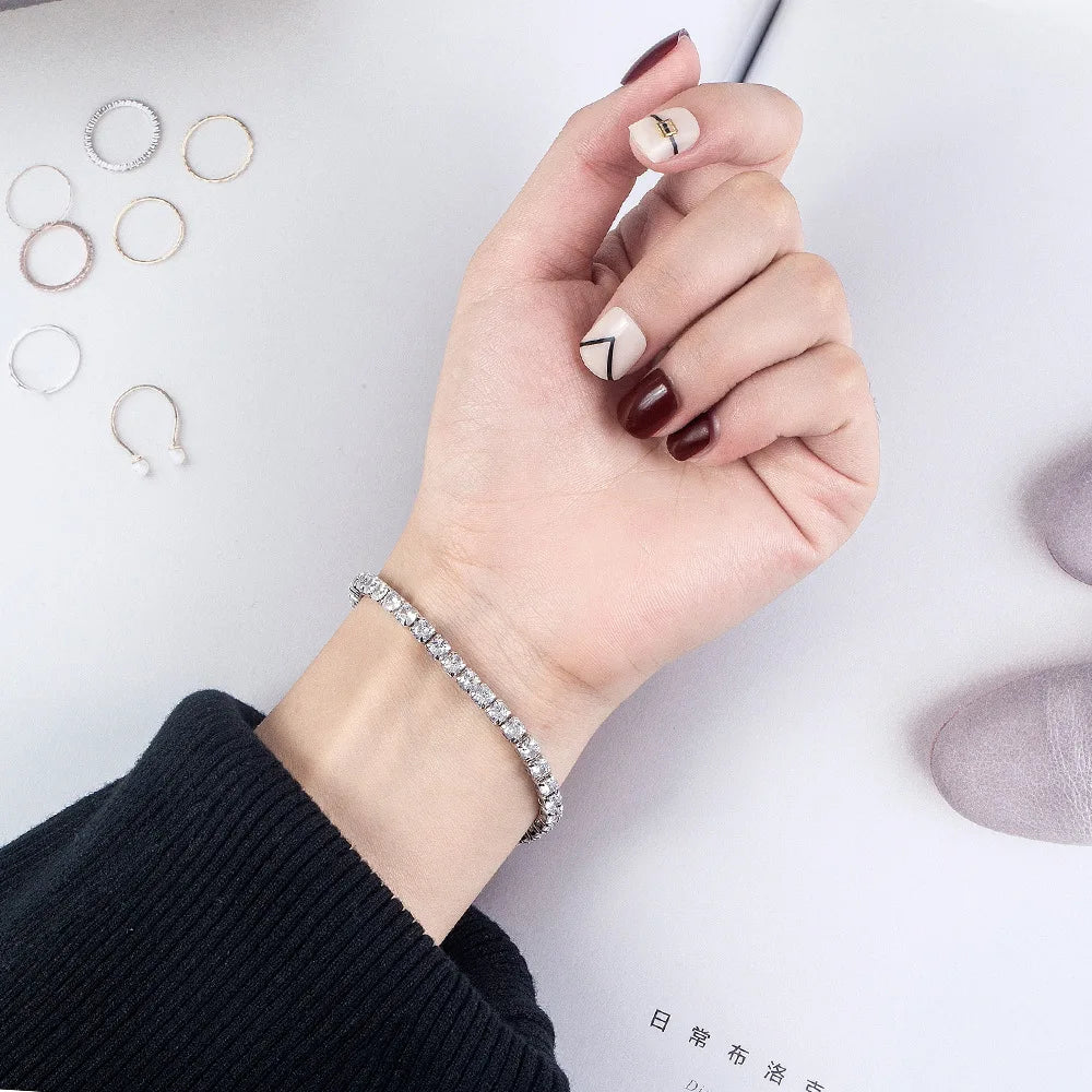 S925 Sterling Silver Tennis Ball Bracelet for Women - Smarsty