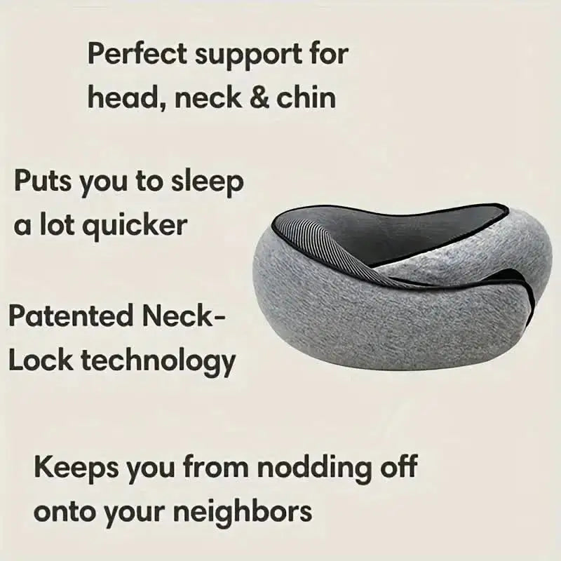 Memory Foam Travel Neck Pillow for Comfortable Support - Smarsty