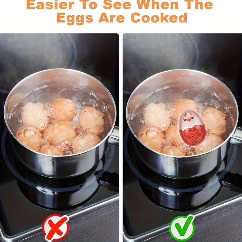 1/2pcs Chick Egg Timer Sensitive Color Change Indicator for Hard Soft Boiled Eggs Cooker Kitchen Gadget for Restaurants Bakeries by Smarsty