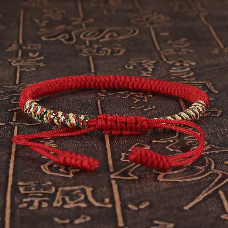 Tibetan Buddhist Lucky Bracelet Adjustable Red Thread Braid - Smarsty