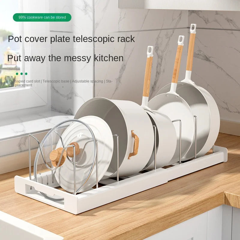 Kitchen utensil artifact pot storage rack Foldable kitchen utensil storage rack Kitchen pot lid storage rack by Smarsty