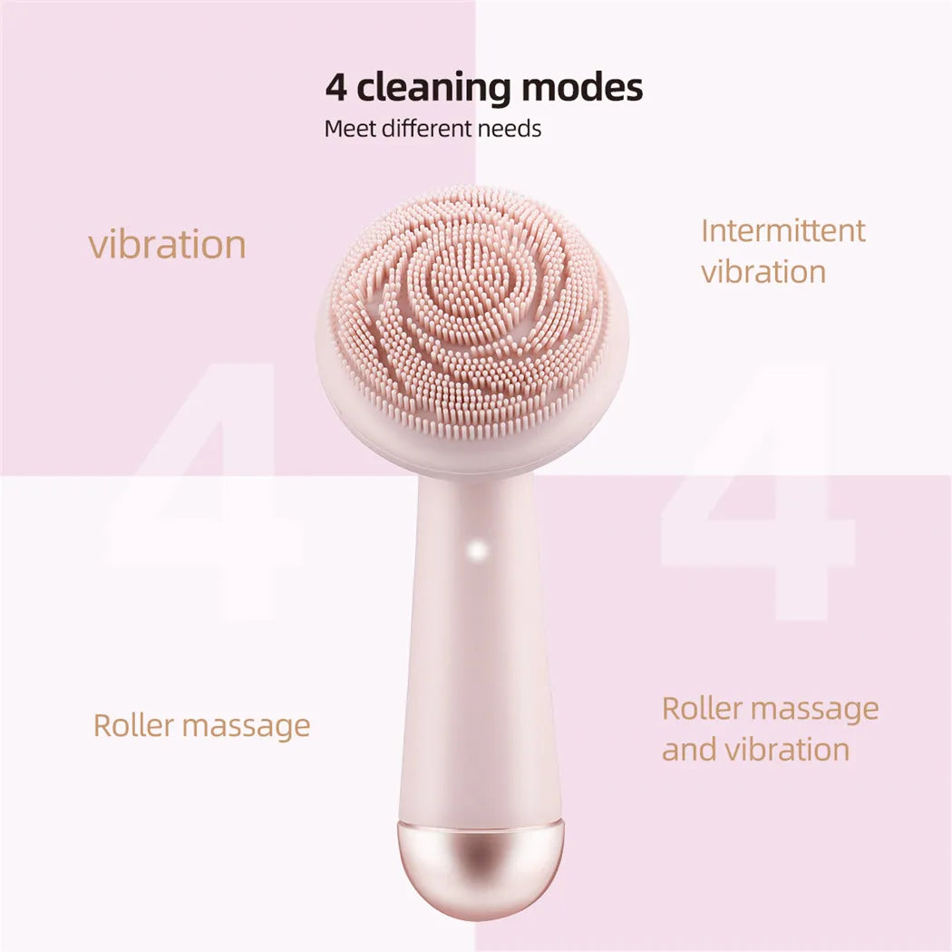 Electric Silicone Facial Brush with Vibration Massage - Smarsty