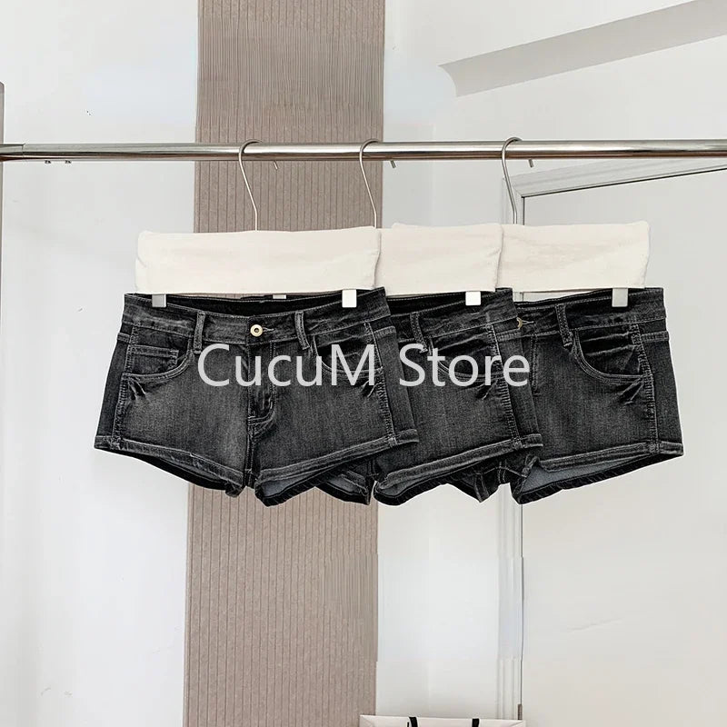 Summer Women Y2k Streetwear Gyaru Harajuku Fashion Grunge Vintage Coquette Low Rise 2000s Jean Shorts Denim Hot Pants Japanese - Smarsty