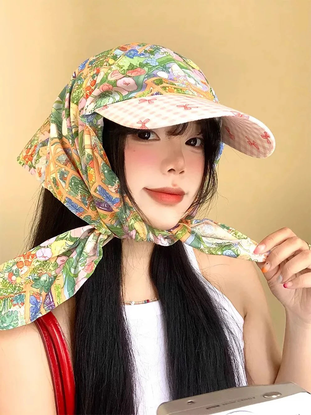 Women Printed Sunscreen Baseball Cap Sun Protection Packable - Smarsty