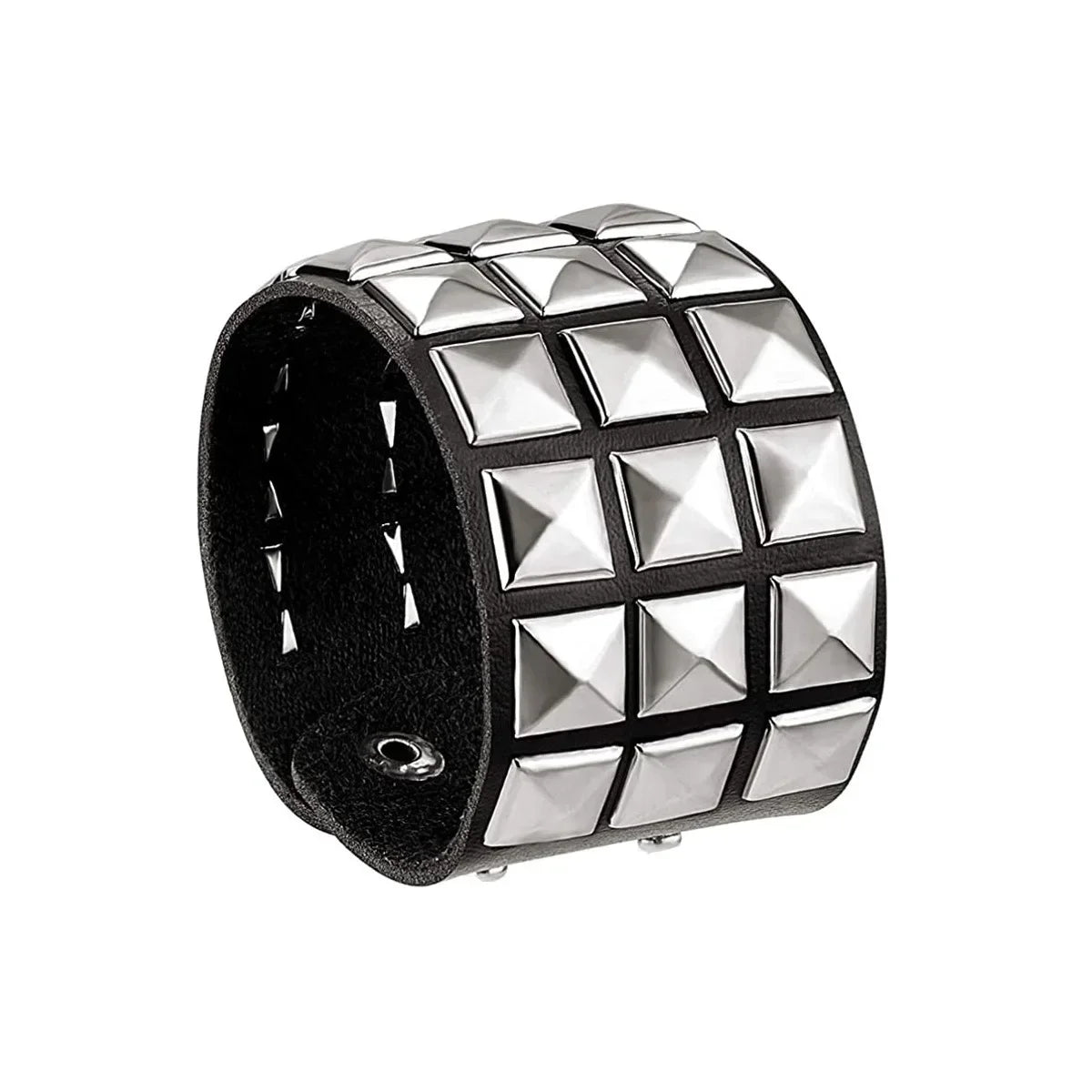 Punk Leather Bracelet with Metal Rivets for Men and Women - Smarsty