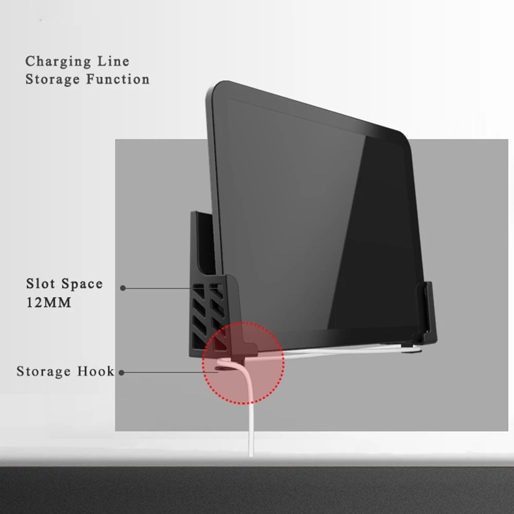 2pcs Adjustable Wall Mount Tablet Holder Universal Phone Frame Stand Bracket Bedroom Storage Support Rack