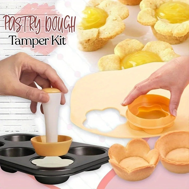 Flower Shaped Pastry Dough Tamper Set for Baking - Smarsty