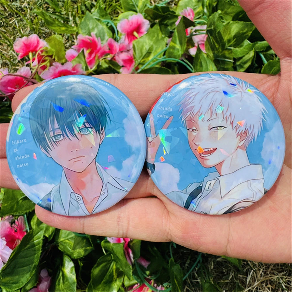 58mm Anime The Summer Hikaru Died Tsujinaka Yoshinori Cosplay COSTUME Badge Pin SPTE Tinplate Brooch Prop Xmas Gift - Smarsty