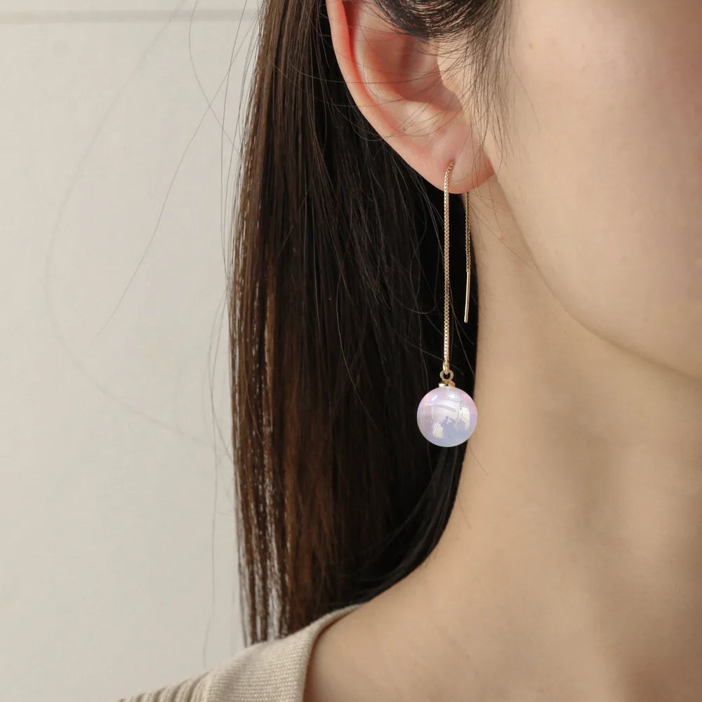 Pearl Long Earrings With Rhinestones For Wedding Fashion - Smarsty