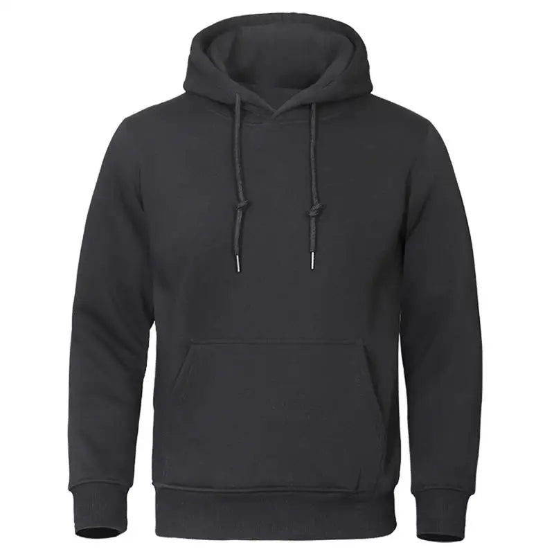 Autumn Winter Men Fleece Warm Mens Sweatshirt Casual Solid Color Streetwear Pullovers Sport School Fashion Hot Sale Hoodies - Smarsty