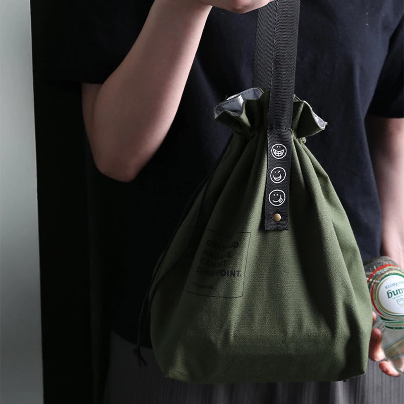 Canvas Lunch Bag Bento Box For Outdoor Picnics Fresh Keeping - Smarsty