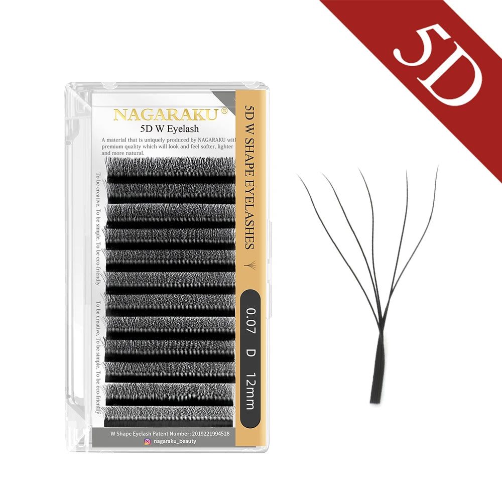 NAGARAKU 3D W Shape Premade Fans Eyelash Extensions - Smarsty