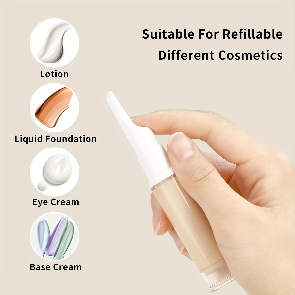 Clear Airless Foundation Dispenser Travel Bottles Set - Smarsty