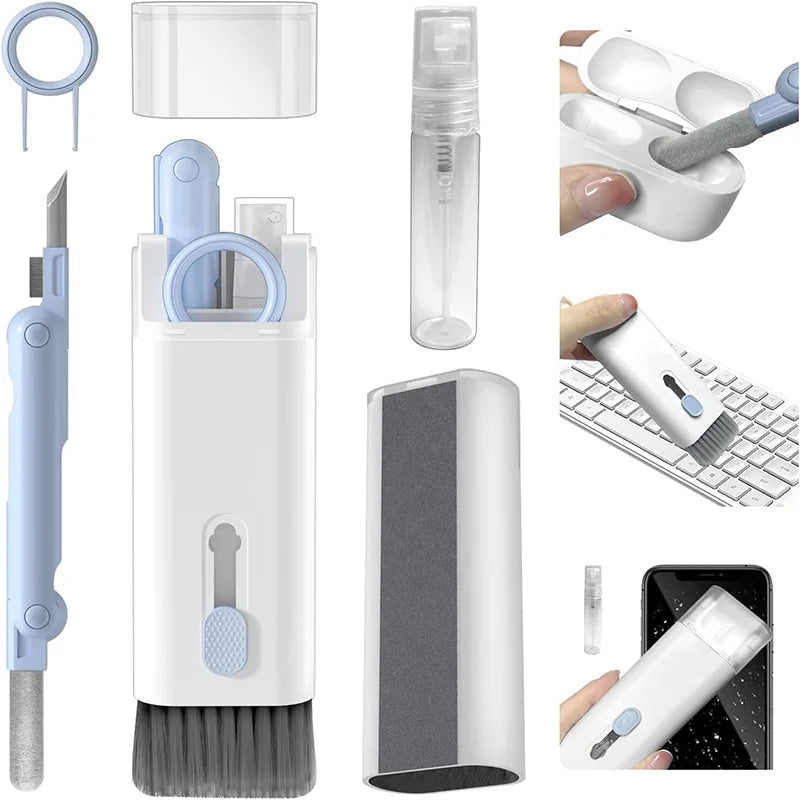 7-in-1 Computer Keyboard Cleaner Brush Kit Earphone Cleaning Pen For Headset Keyboard Cleaning Tools Cleaner Keycap Puller Kit - Smarsty