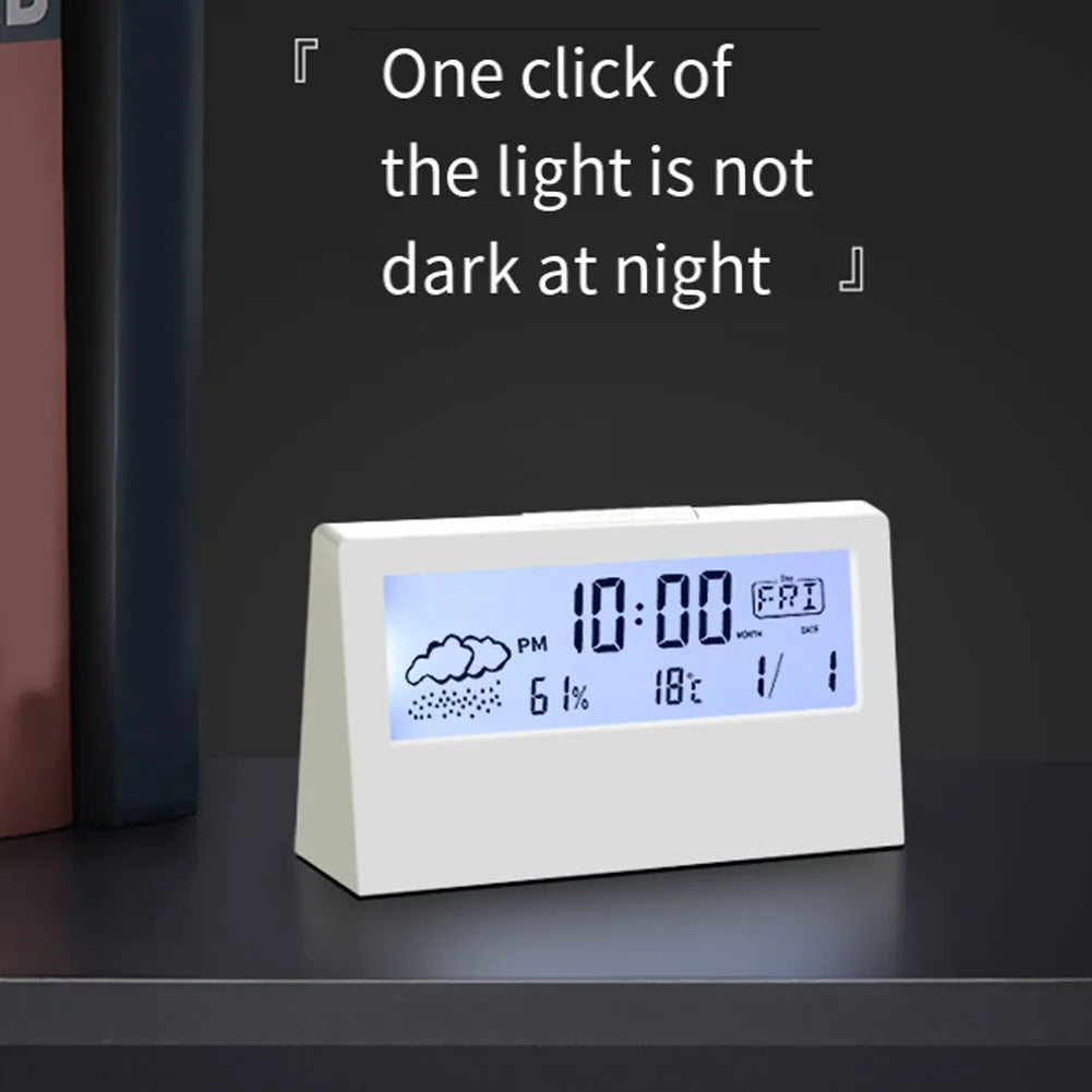Digital Thermo-Hygrometer Alarm Clock for Home Decor - Smarsty