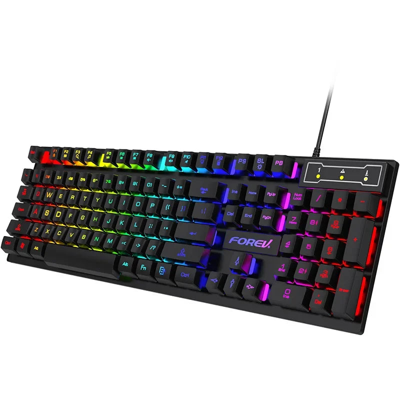 Backlit Mechanical Keyboard Gaming Set With Mouse Bundle