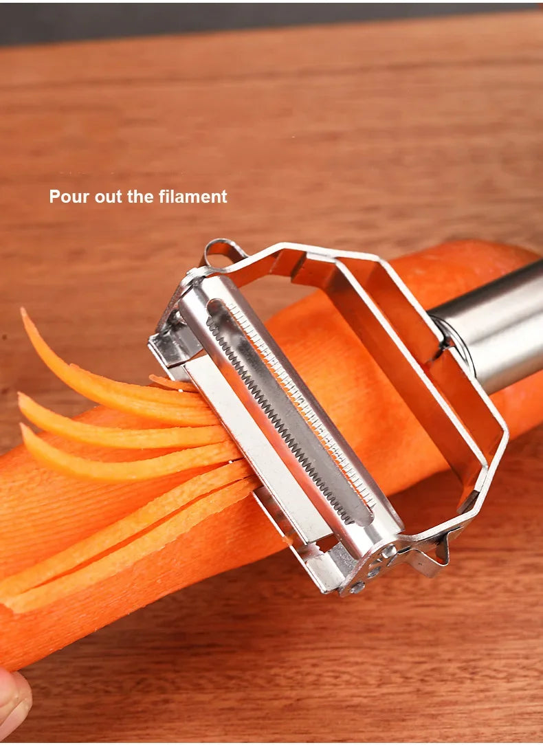 Stainless Steel Peeler Fruit Vegetable Multifunction Grater Julienne Peeler Slice Melon Potato Carrot Cucumber Home Kitchen Tool by Smarsty