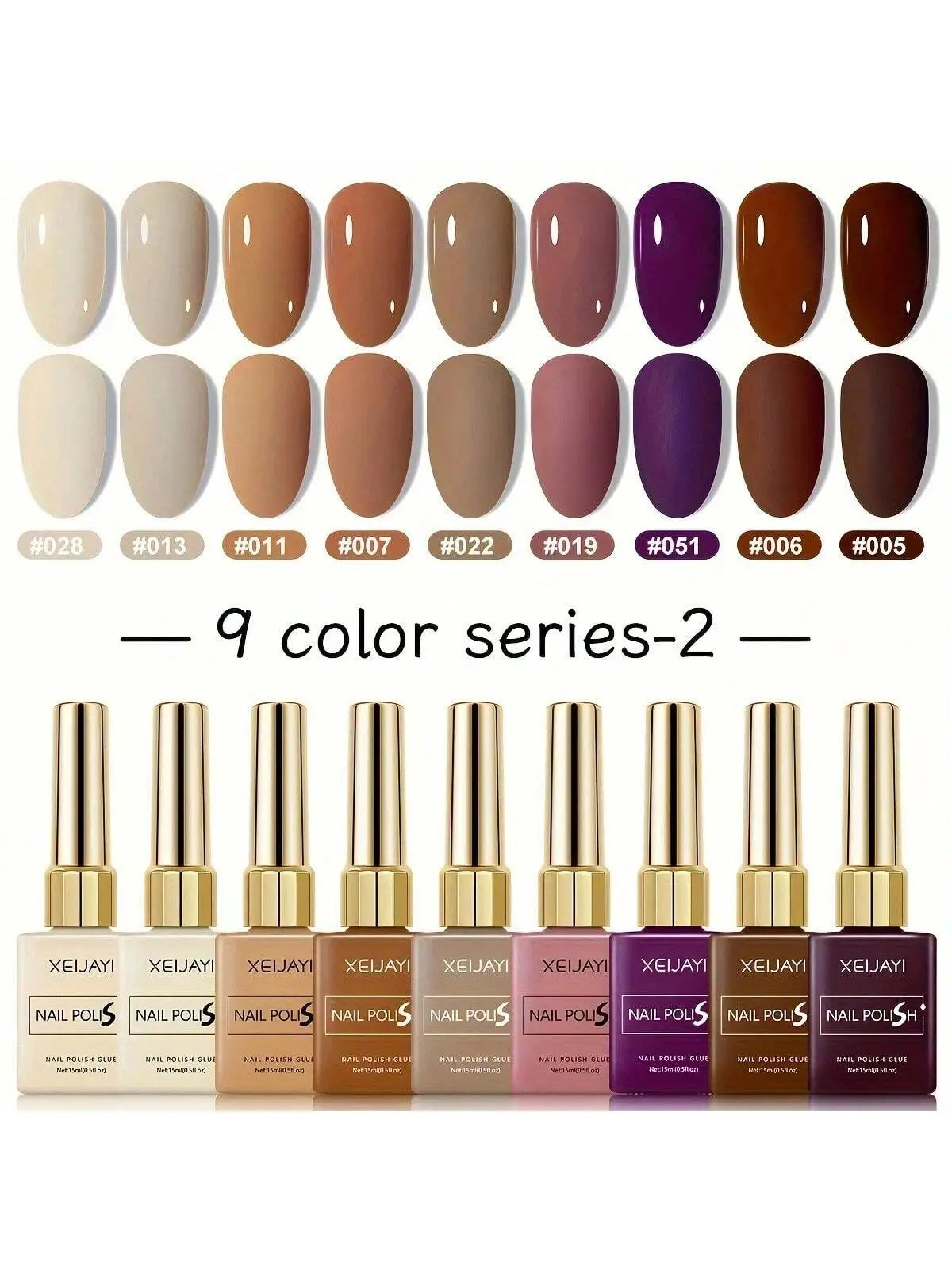 XEIJAYI 9Pcs Fashion Nails Art Nail Gel Polish Soaking UV LED Nail Gel Salon Female Nail Art Tools Fashion Nails