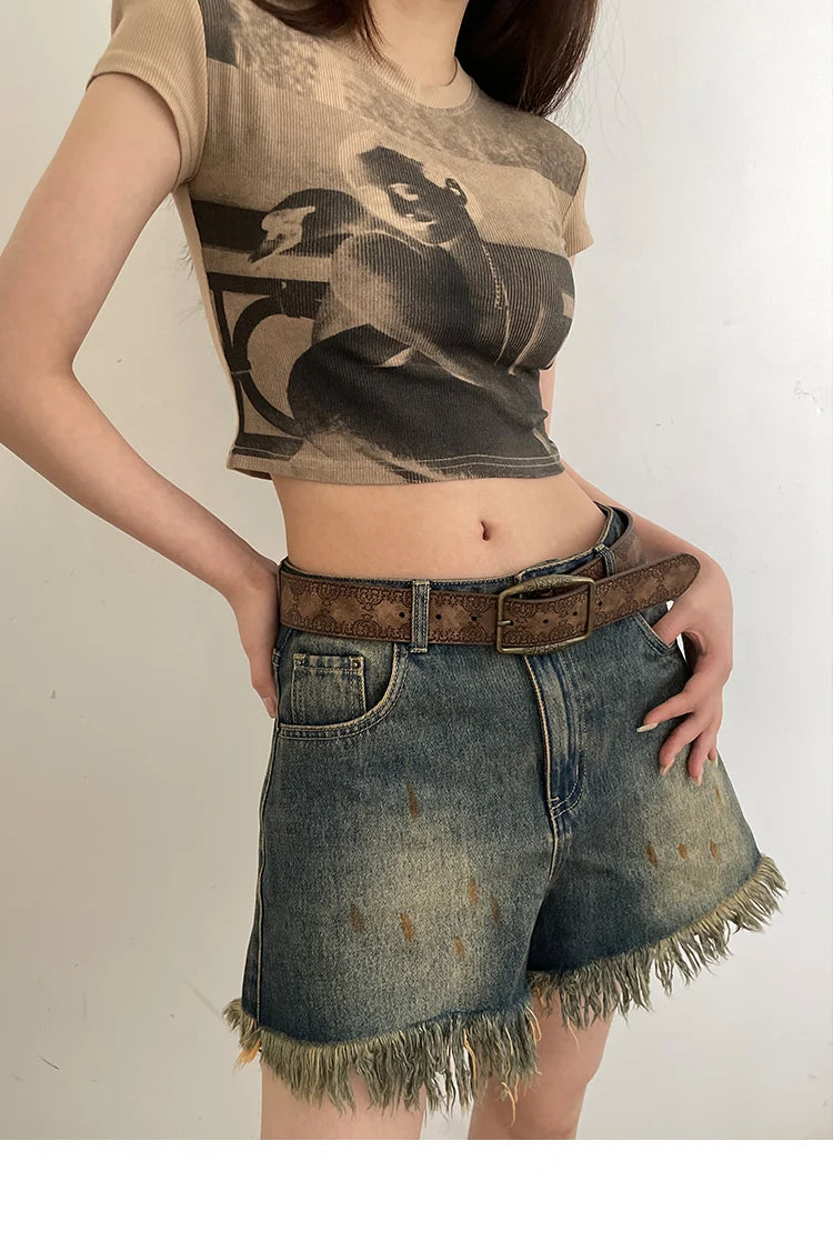 Y2K Retro Women Belt Casual PU Leather Brown - Smarsty