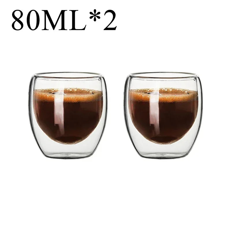 Double Wall Borosilicate Glass Mug Set for Hot Drinks - Smarsty