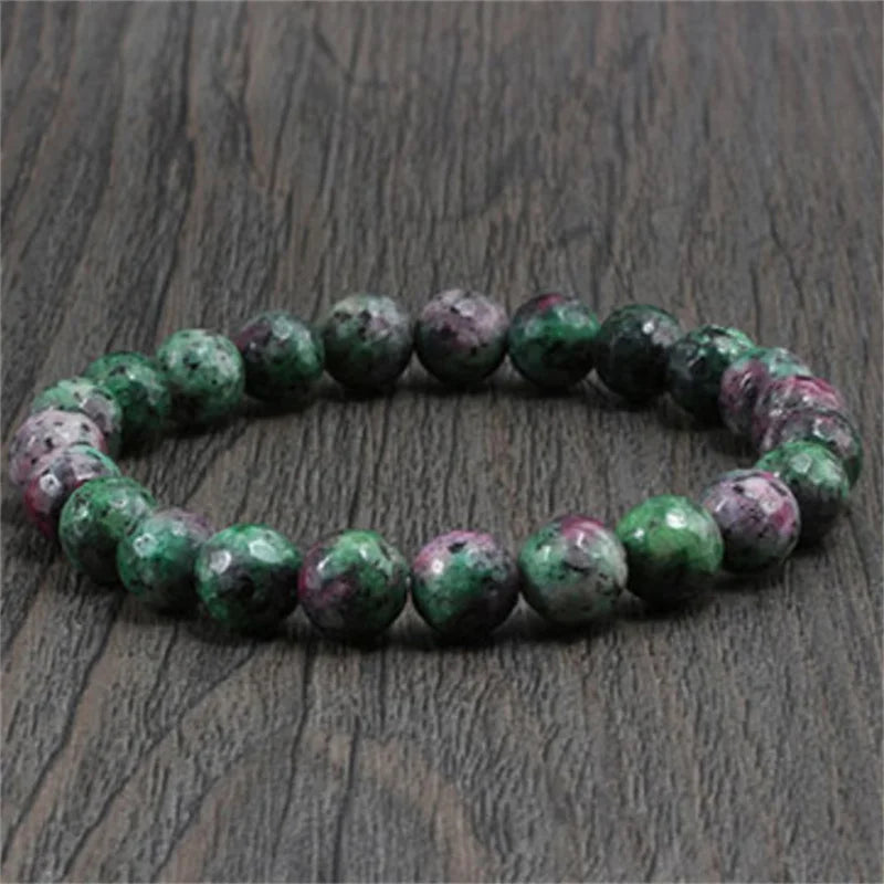 Natural Epidote Zoisite Stone Bead Bracelet for Men - Smarsty