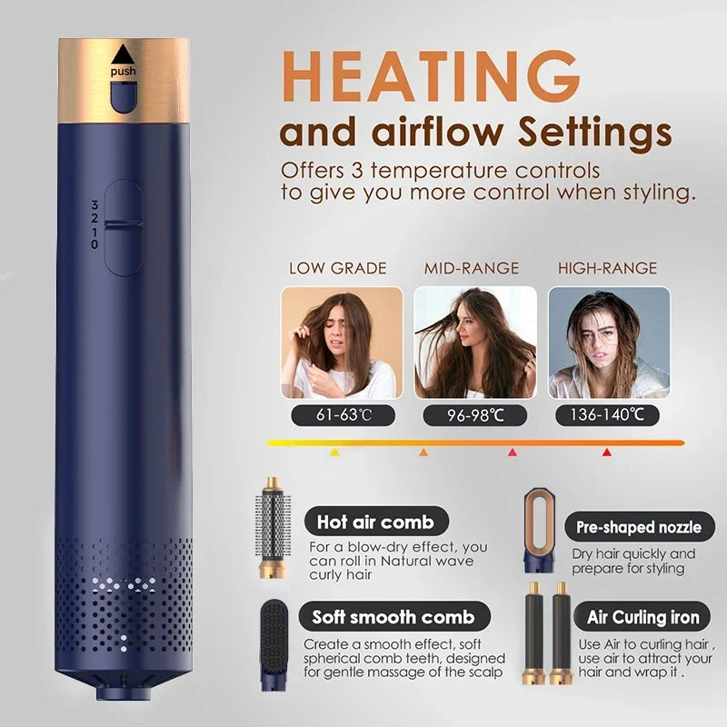 5 In 1 Hair Dryer Hot Air Comb For Styling - Smarsty