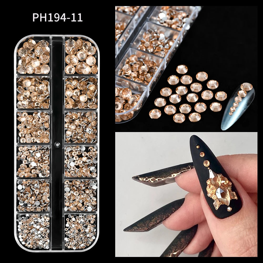 Mixed Nail Rhinestones with Shiny Clear Colors for Stunning Nail Art - Smarsty