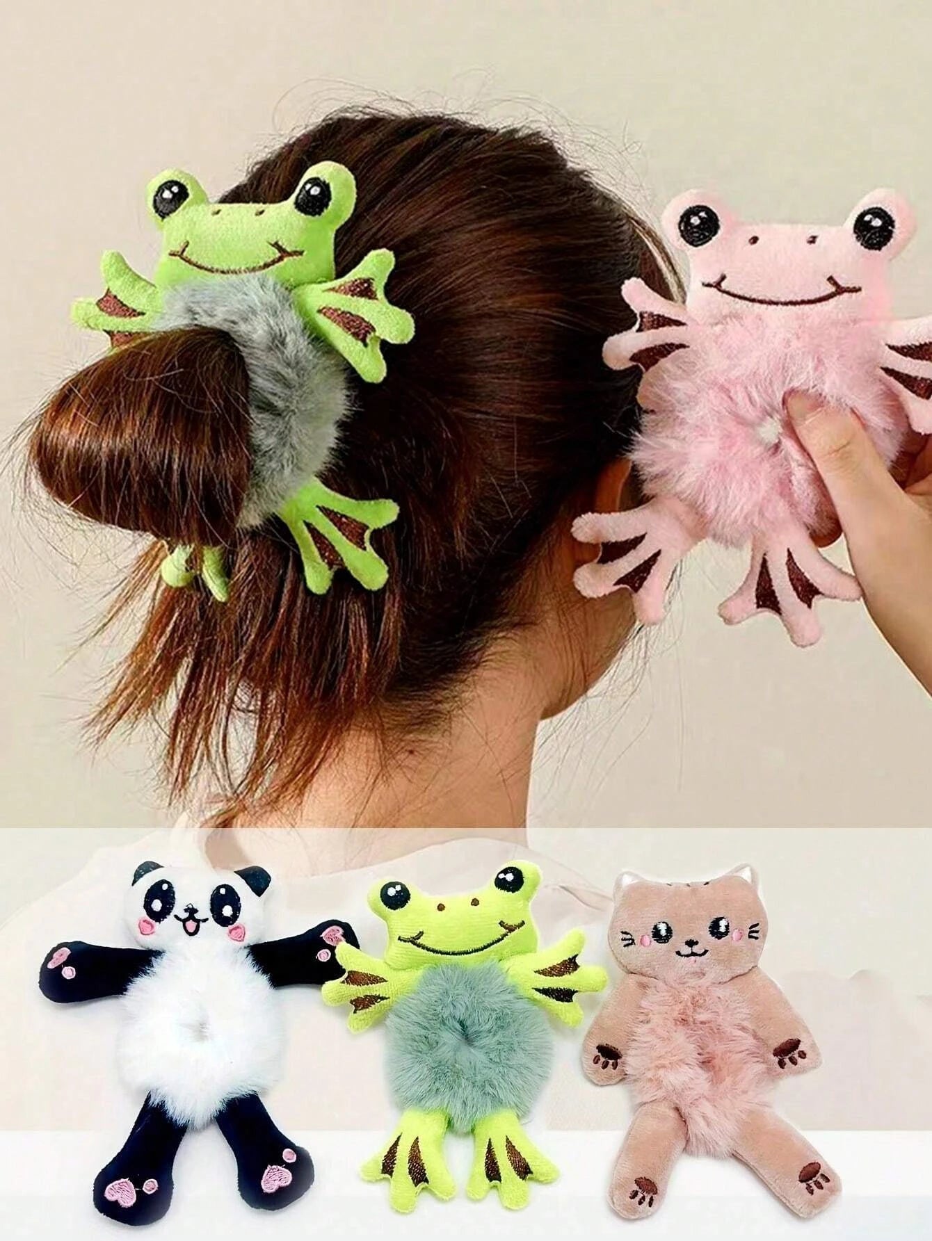 Cute Plush Hair Ties For Women Soft Elastic Bands Set - Smarsty