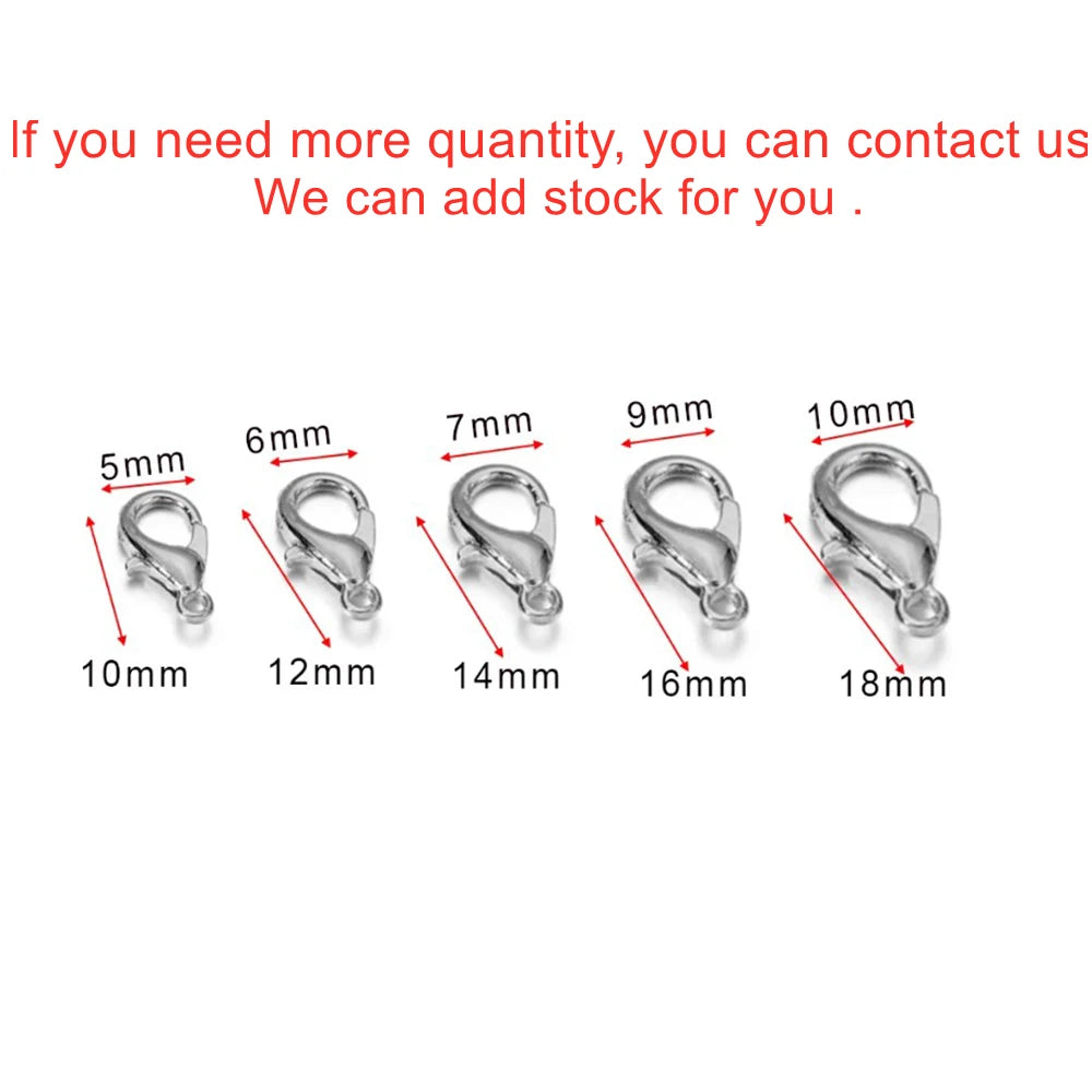 100pcs Lobster Clasps Jewelry Findings for DIY Making - Smarsty
