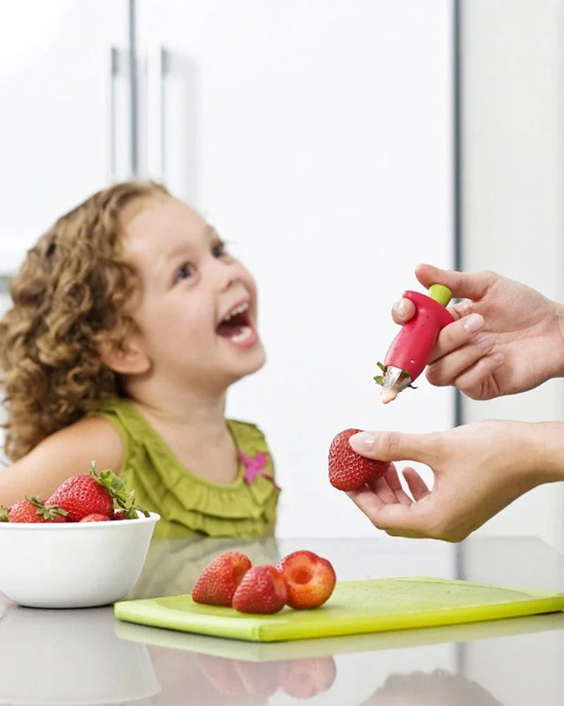 Strawberry Slicer Cutter Strawberry Corer Strawberry Huller Fruit Leaf Stem Remover Salad Cake Tools Kitchen Gadget Accessories by Smarsty