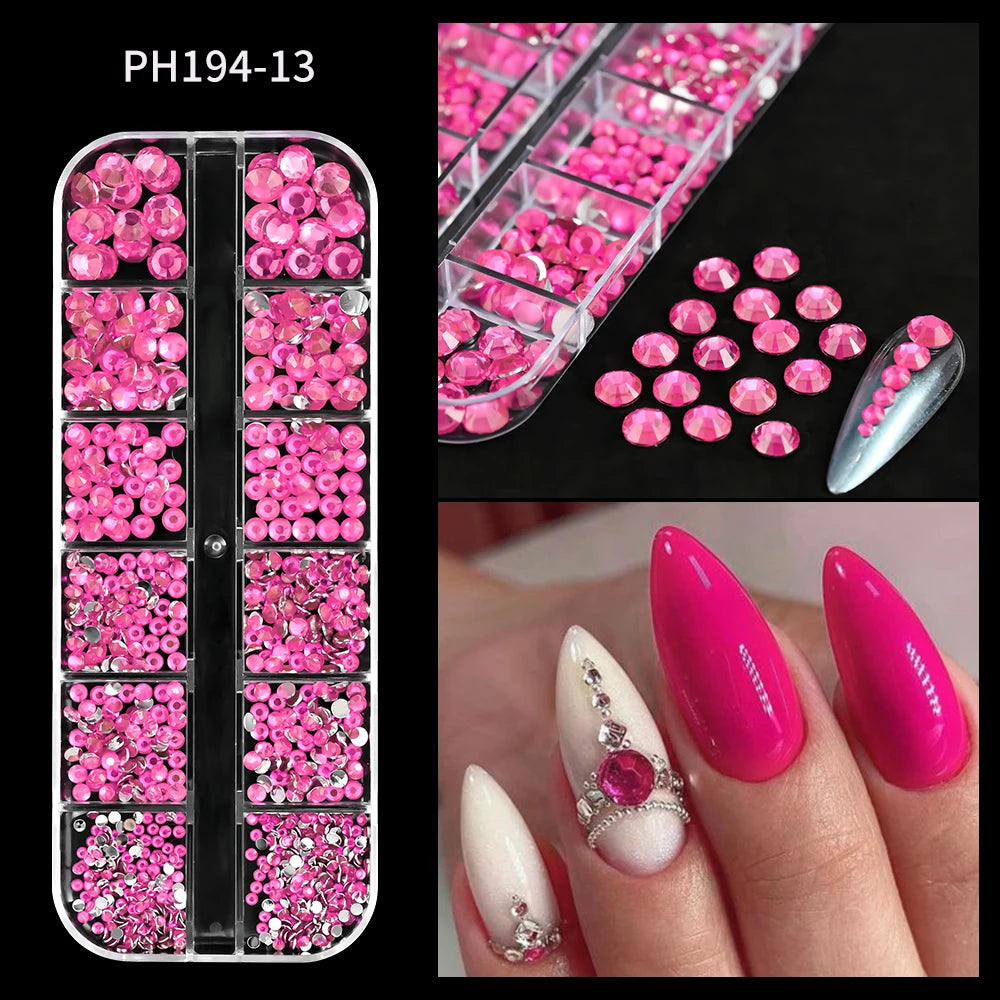 Mixed Nail Rhinestones with Shiny Clear Colors for Stunning Nail Art - Smarsty