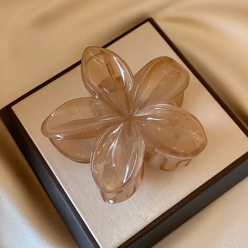 Womens Egg Flower Hair Claw Clips Large Secure Lightweight - Smarsty
