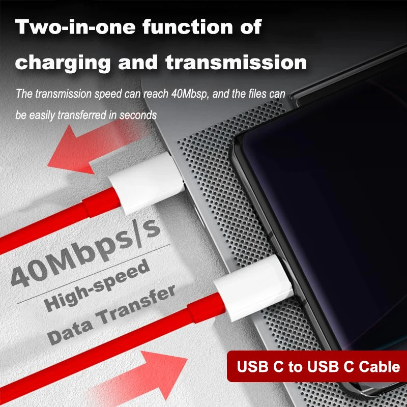 Oneplus 13 12 11 Cable Original 80W Supervooc Warp Charge Usb Type C Cable 100W Fast Charge One Plus 10T Nord CE 4 10 Ace 3 Pro - Smarsty