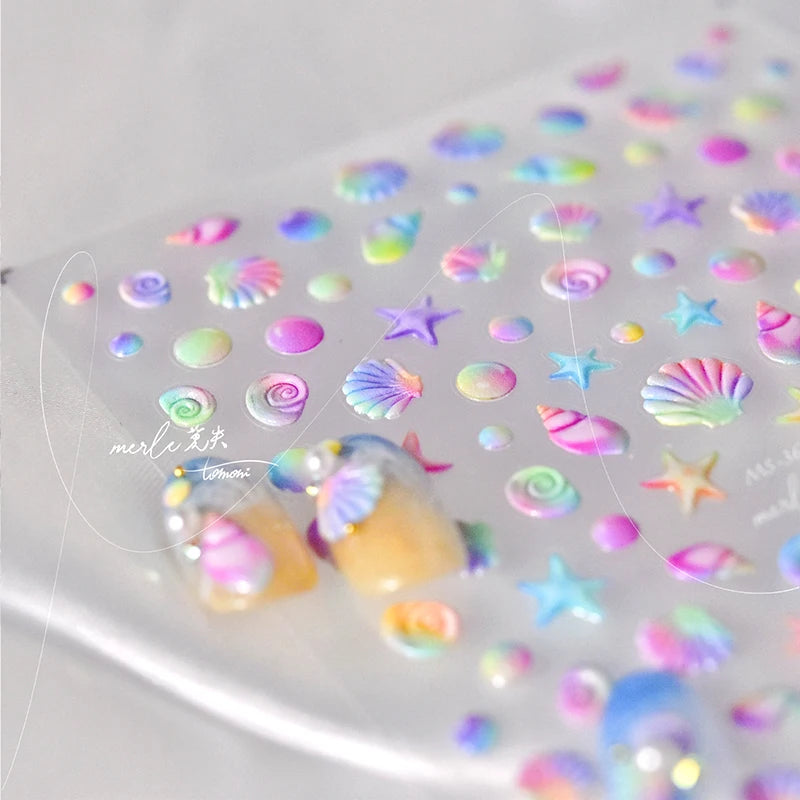 Colorful Seashell Nail Art Stickers for Dreamy Designs - Smarsty