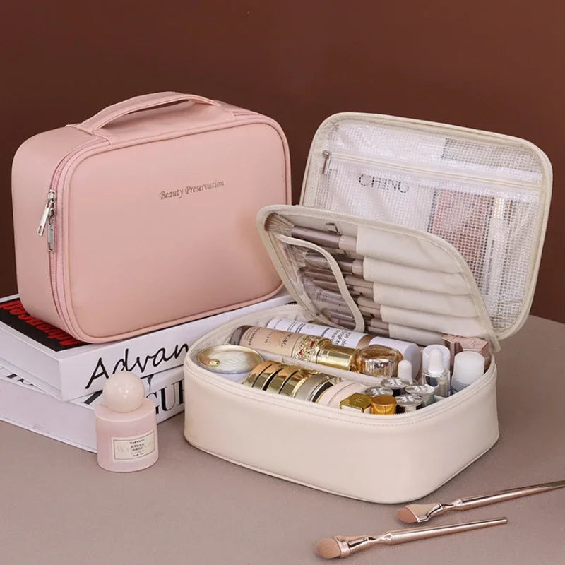 New Women's Cosmetic Bag Portable Storage Bag Large Capacity Luxury Makeup Bag Travel Organizer Essentials Toiletry Bags - Smarsty