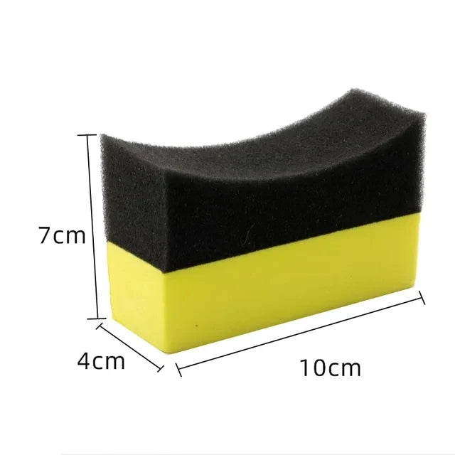 Curved Tire Waxing Sponge Brush With Cover For Car Cleaning - Smarsty