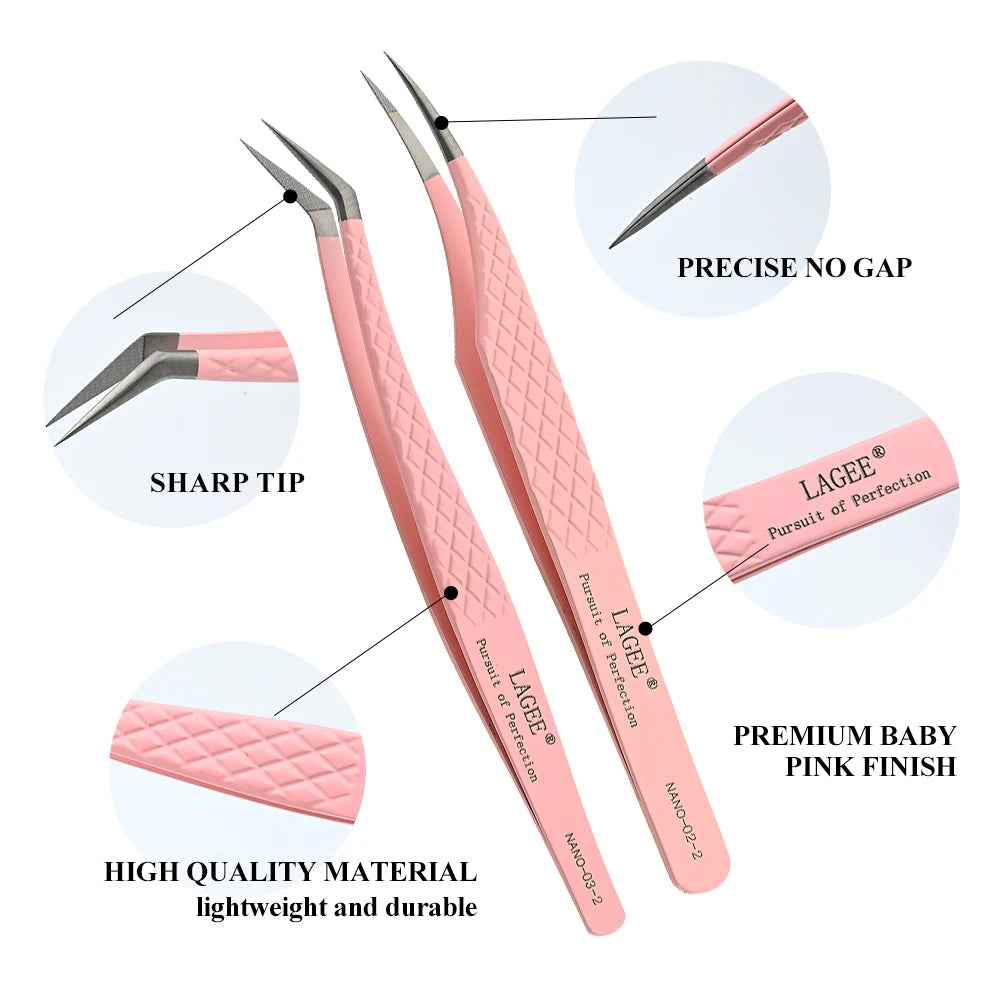LAGEE Precision Lash Extension Tweezer with Nano Technology - Smarsty