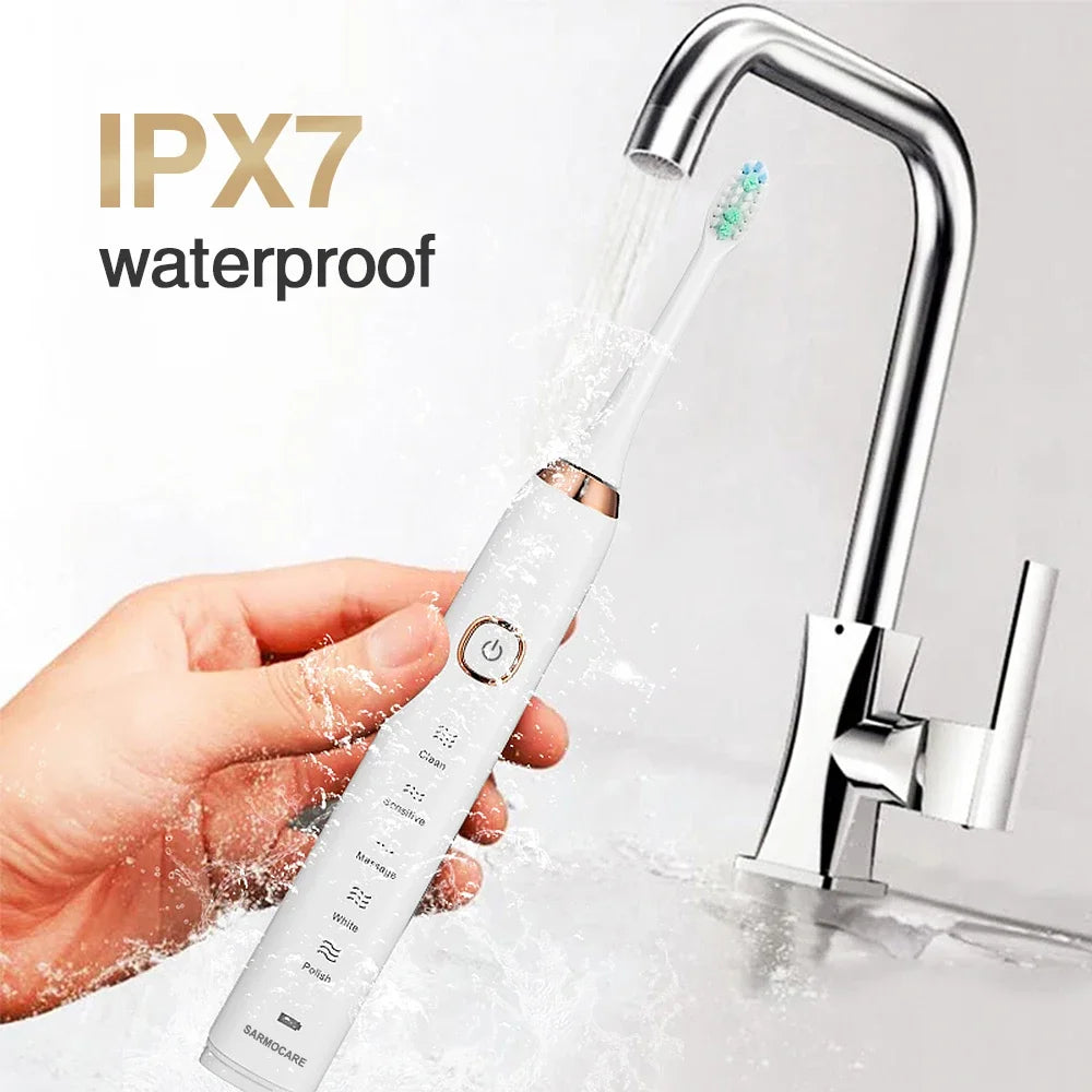 Rechargeable Electric Sonic Toothbrush with Travel Case - Smarsty